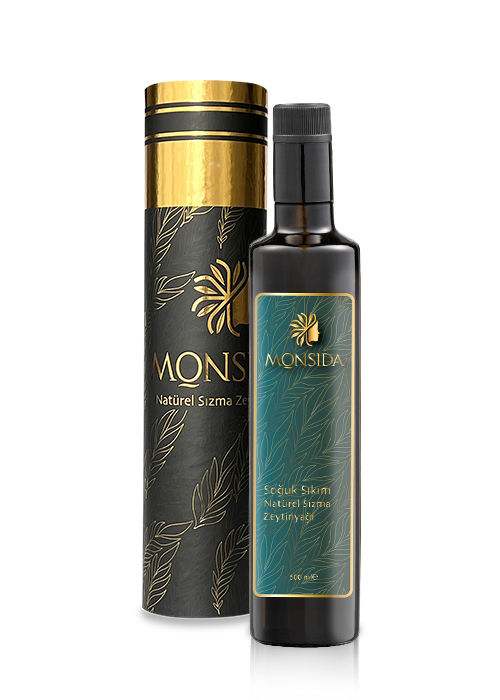 Monsida Olgun Hasat Soğuk Sıkım Natürel Sızma Zeytinyağı (500 ml.) + Hediye Kutusu (2024-2025)