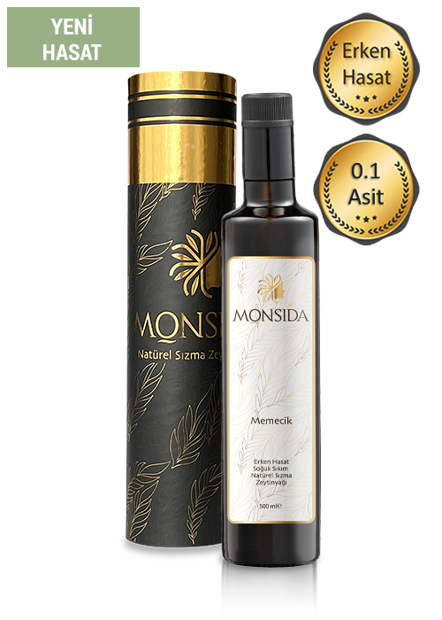 Monsida Memecik Erken Hasat Soğuk Sıkım Natürel Sızma Zeytinyağı (500 ml.) + Hediye Kutusu (2025-2026)